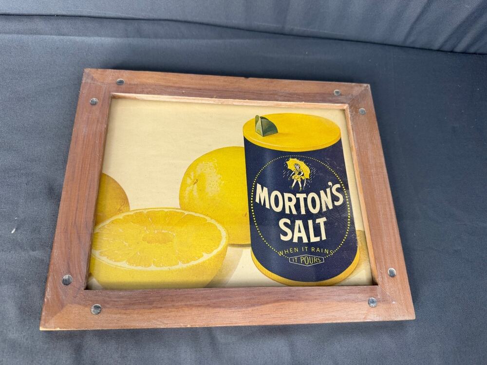 1940s Mortons Salt When It Rains It Pours Vintage Print Ad Framed
